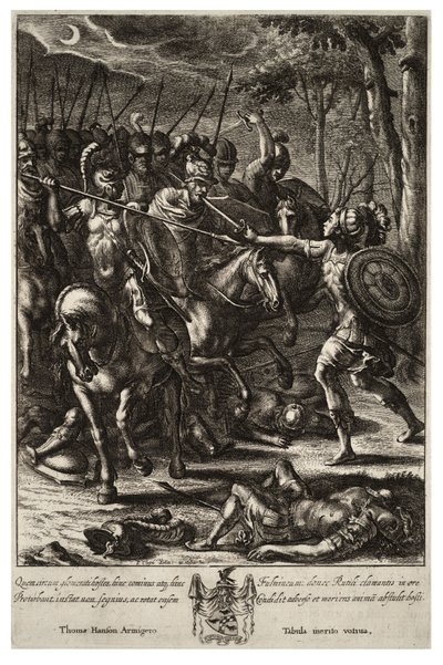 Nisus Slaying Volscens. State 2 by Wenceslaus Hollar
